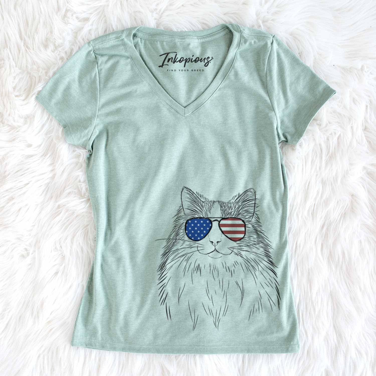 USA Fiona the Ragdoll Cat - Women's Perfect V-neck Shirt