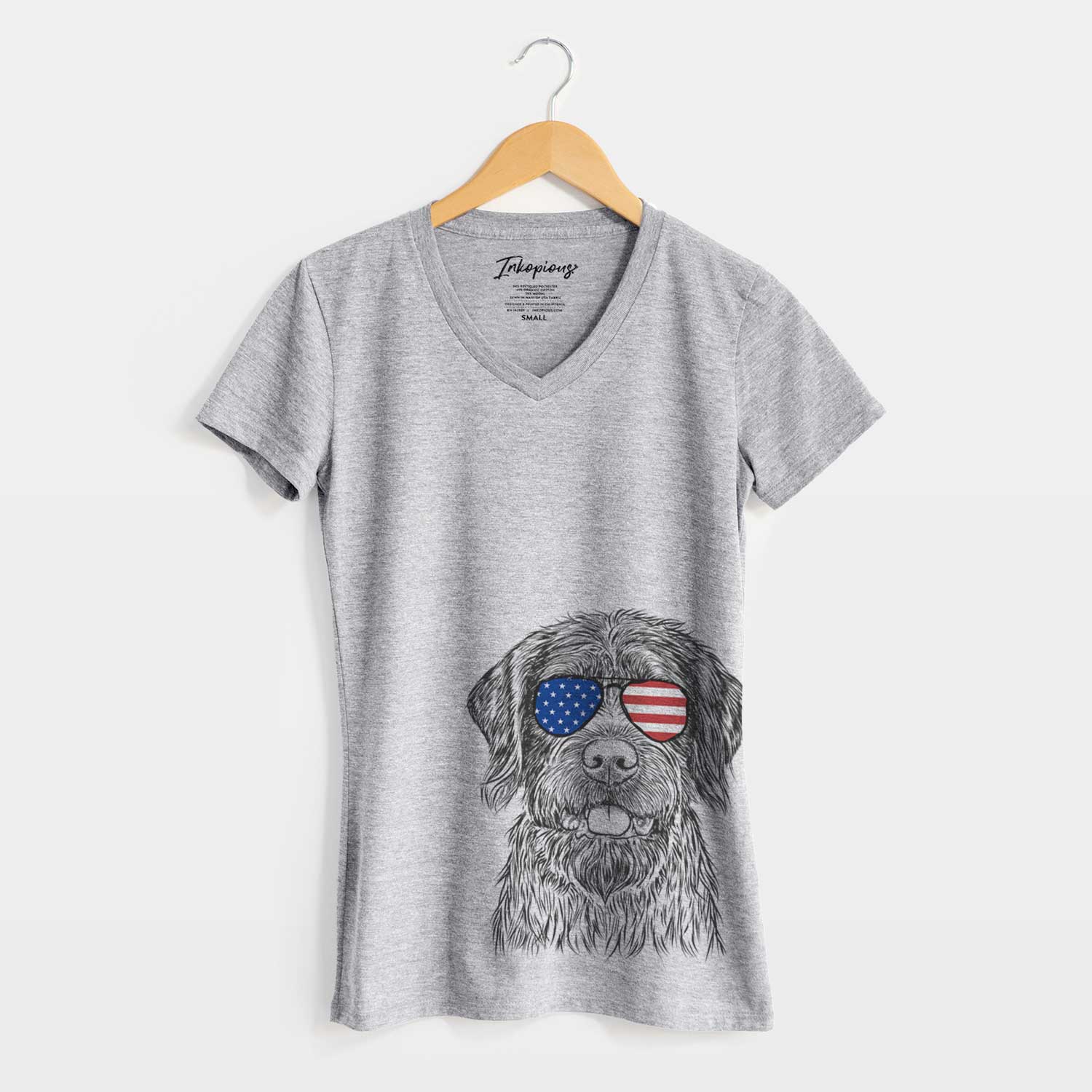 USA Fletcher the Wirehaired Pointing Griffon - Women's Perfect V-neck Shirt