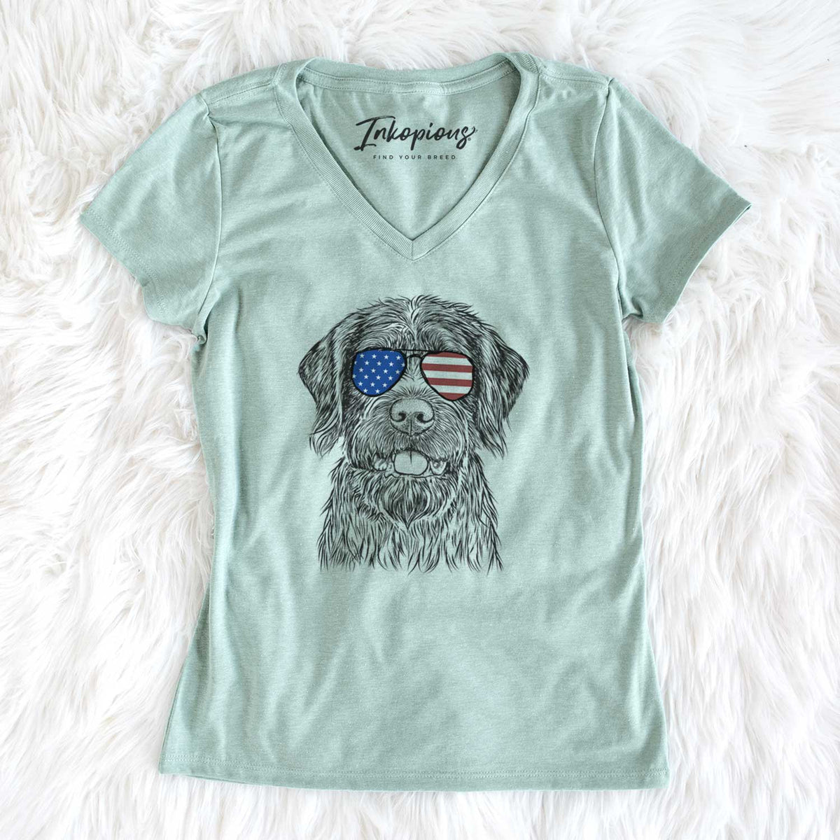 USA Fletcher the Wirehaired Pointing Griffon - Women's Perfect V-neck Shirt