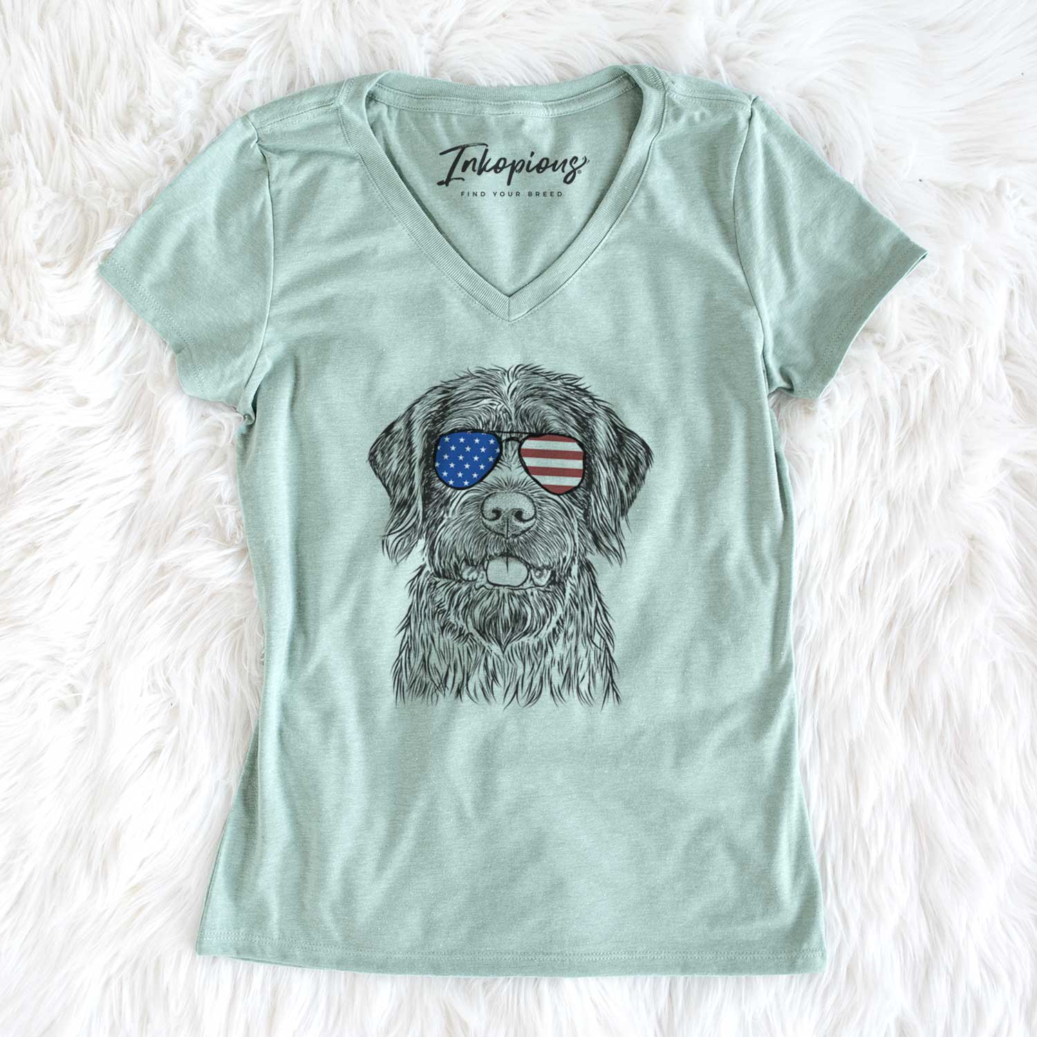 USA Fletcher the Wirehaired Pointing Griffon - Women's Perfect V-neck Shirt