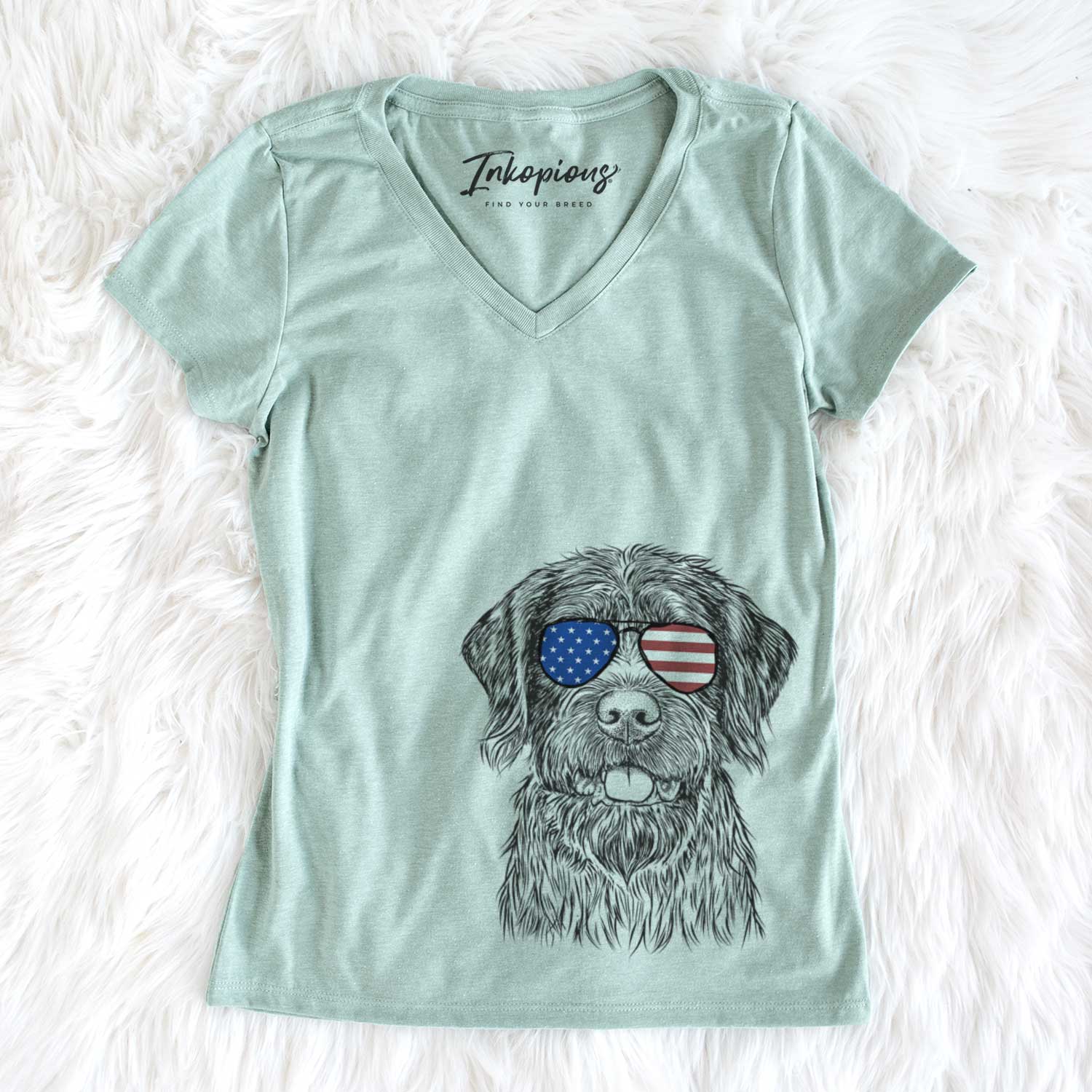 USA Fletcher the Wirehaired Pointing Griffon - Women's Perfect V-neck Shirt