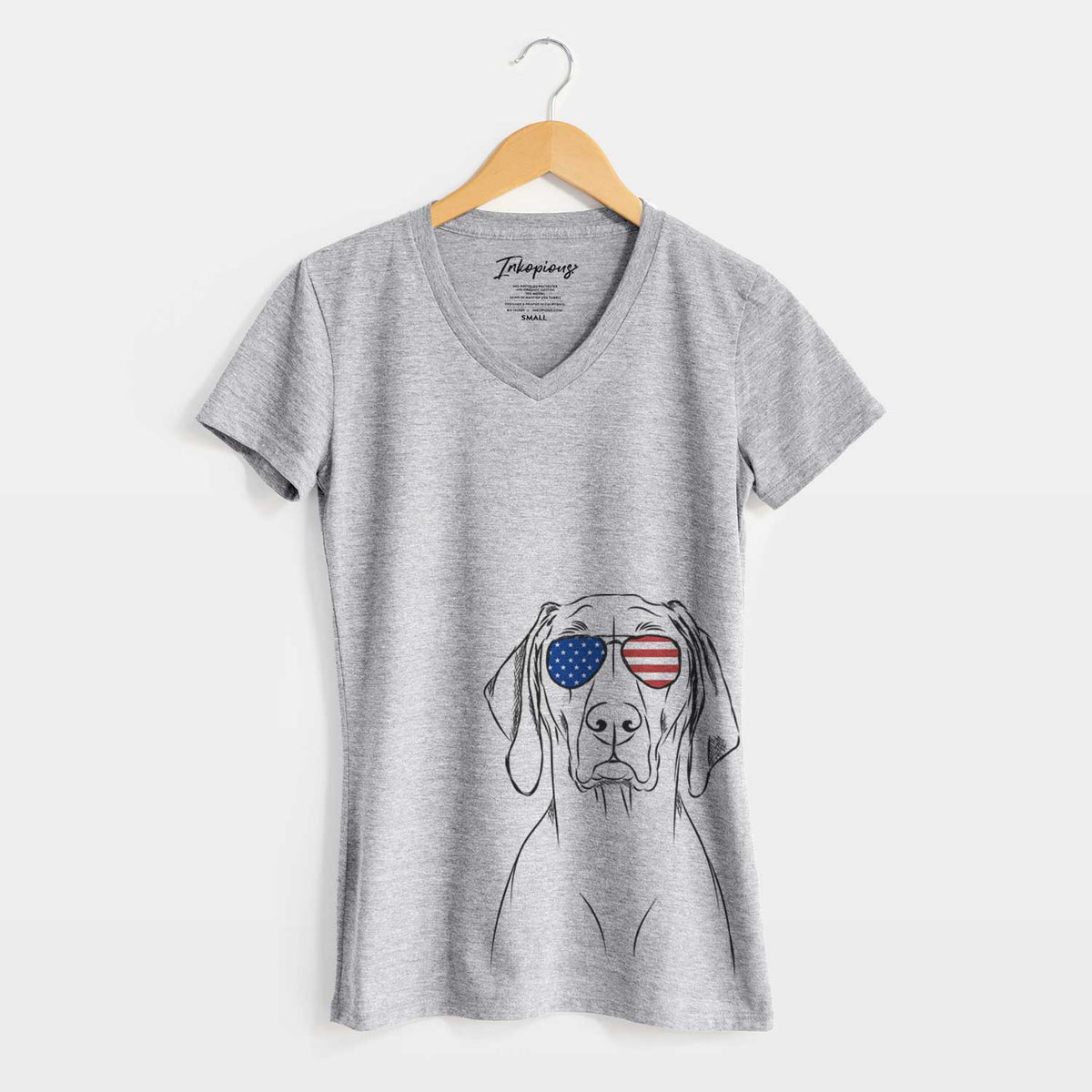 USA Flint the Weimaraner - Women's Perfect V-neck Shirt