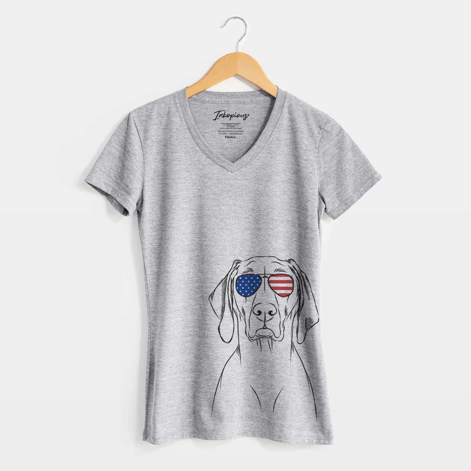 USA Flint the Weimaraner - Women's Perfect V-neck Shirt