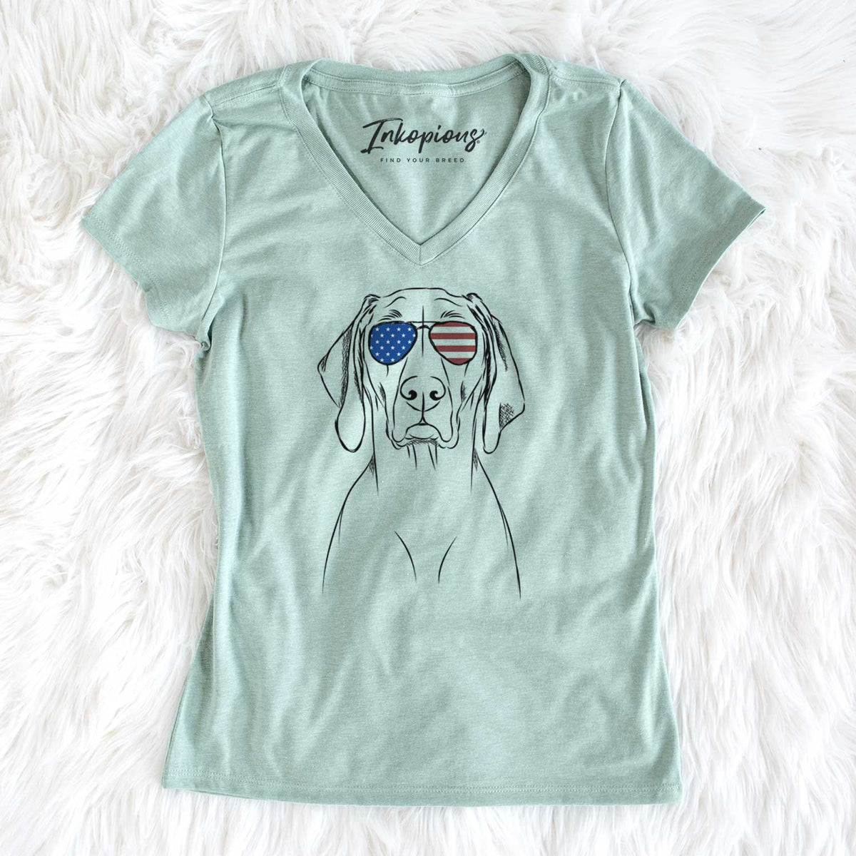 USA Flint the Weimaraner - Women's Perfect V-neck Shirt