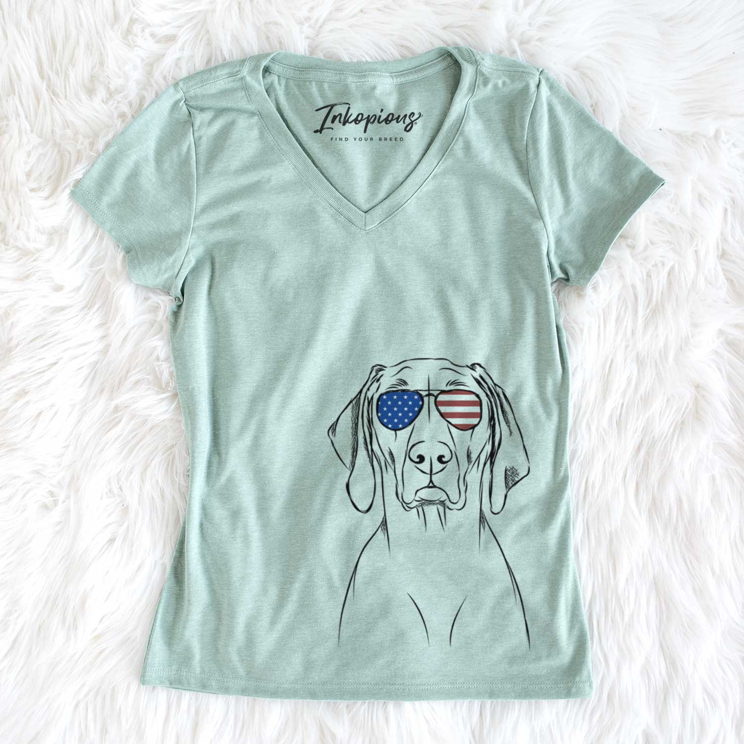 USA Flint the Weimaraner - Women's Perfect V-neck Shirt