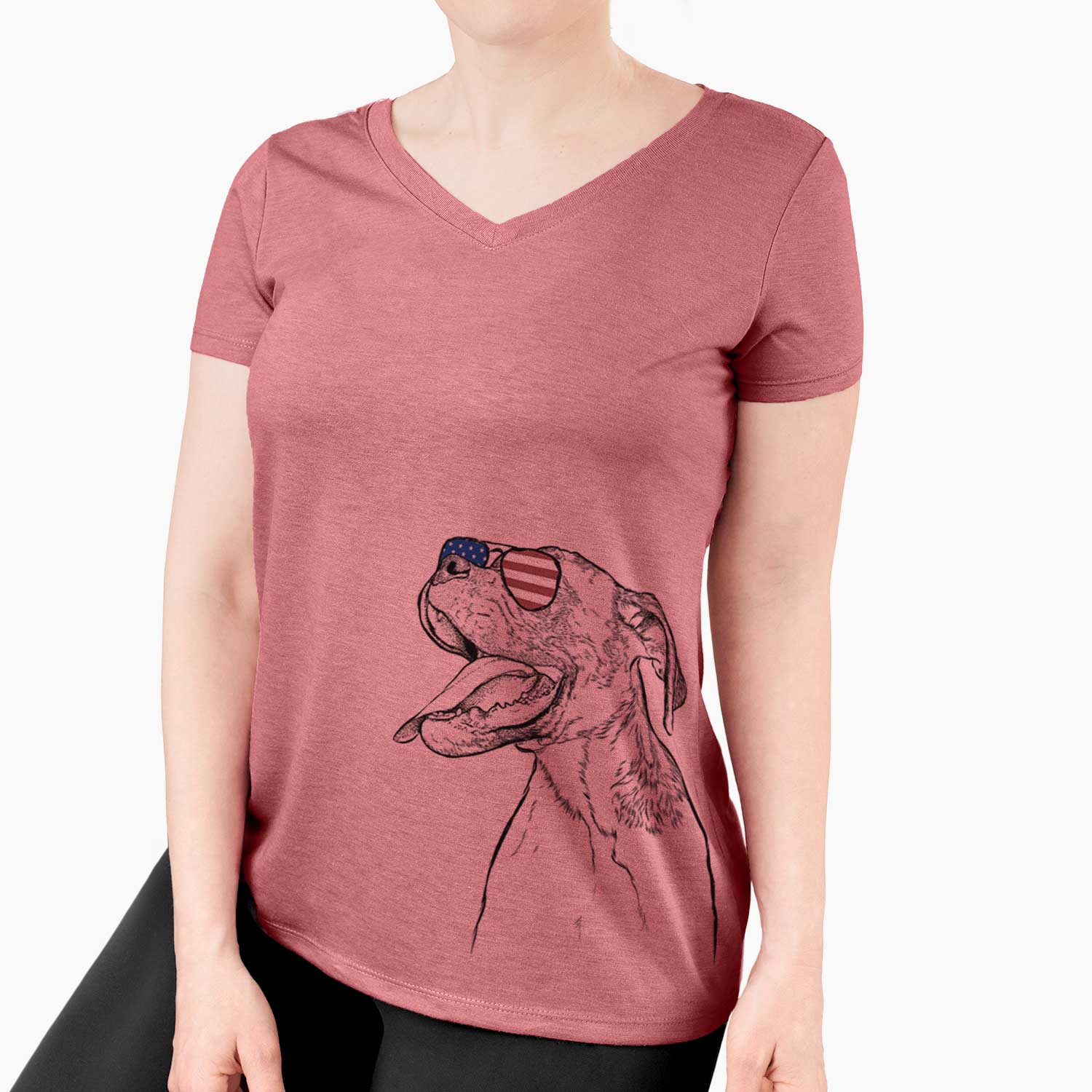 USA Floyd the Boxer - Women's Perfect V-neck Shirt