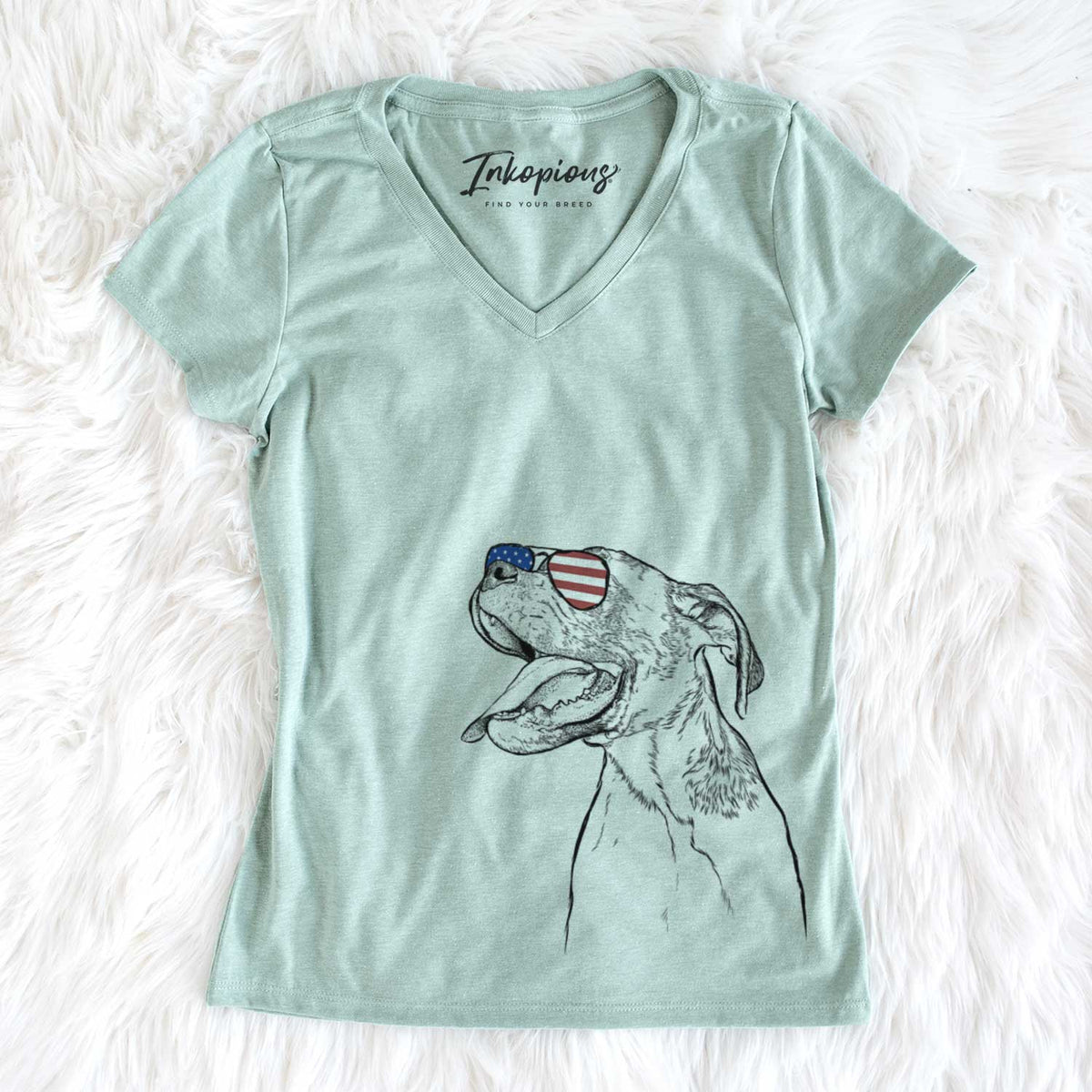 USA Floyd the Boxer - Women's Perfect V-neck Shirt