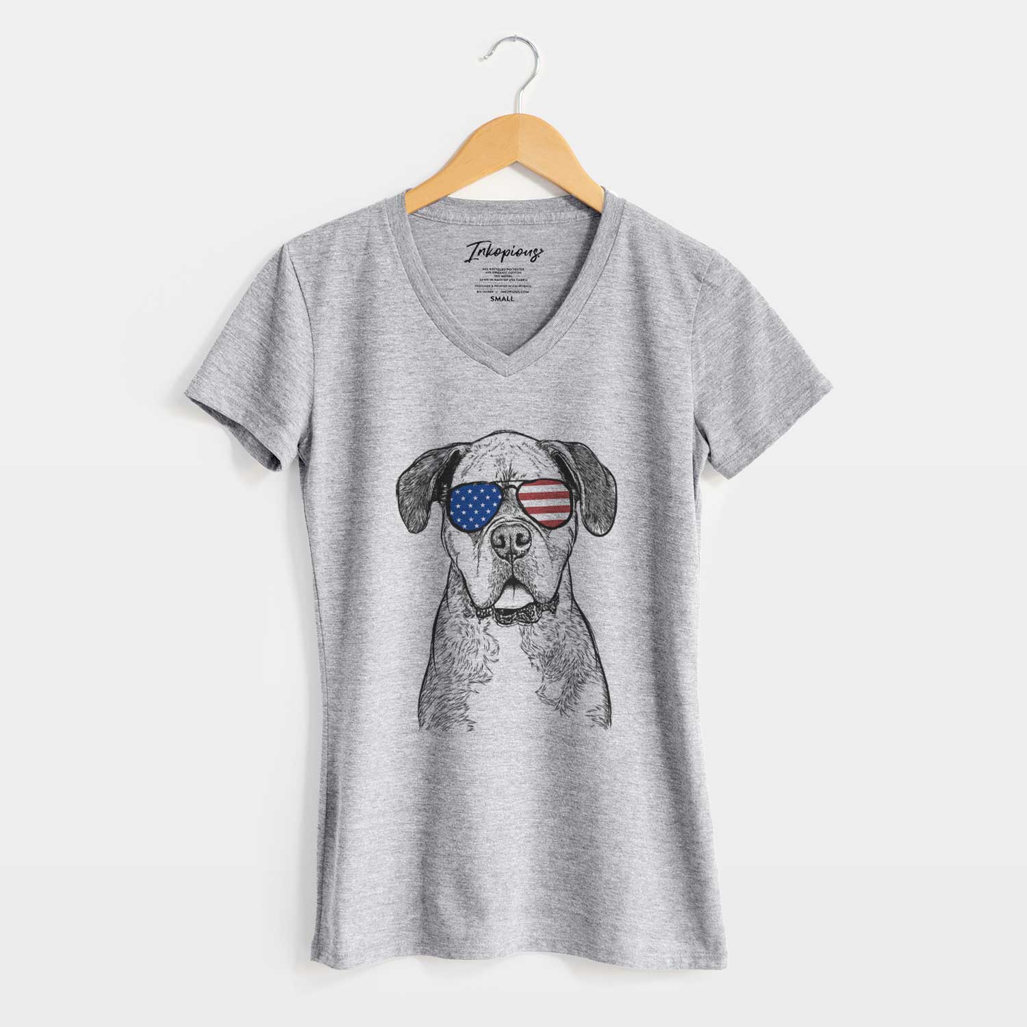 USA Floydie Bear the Boxer - Women's Perfect V-neck Shirt