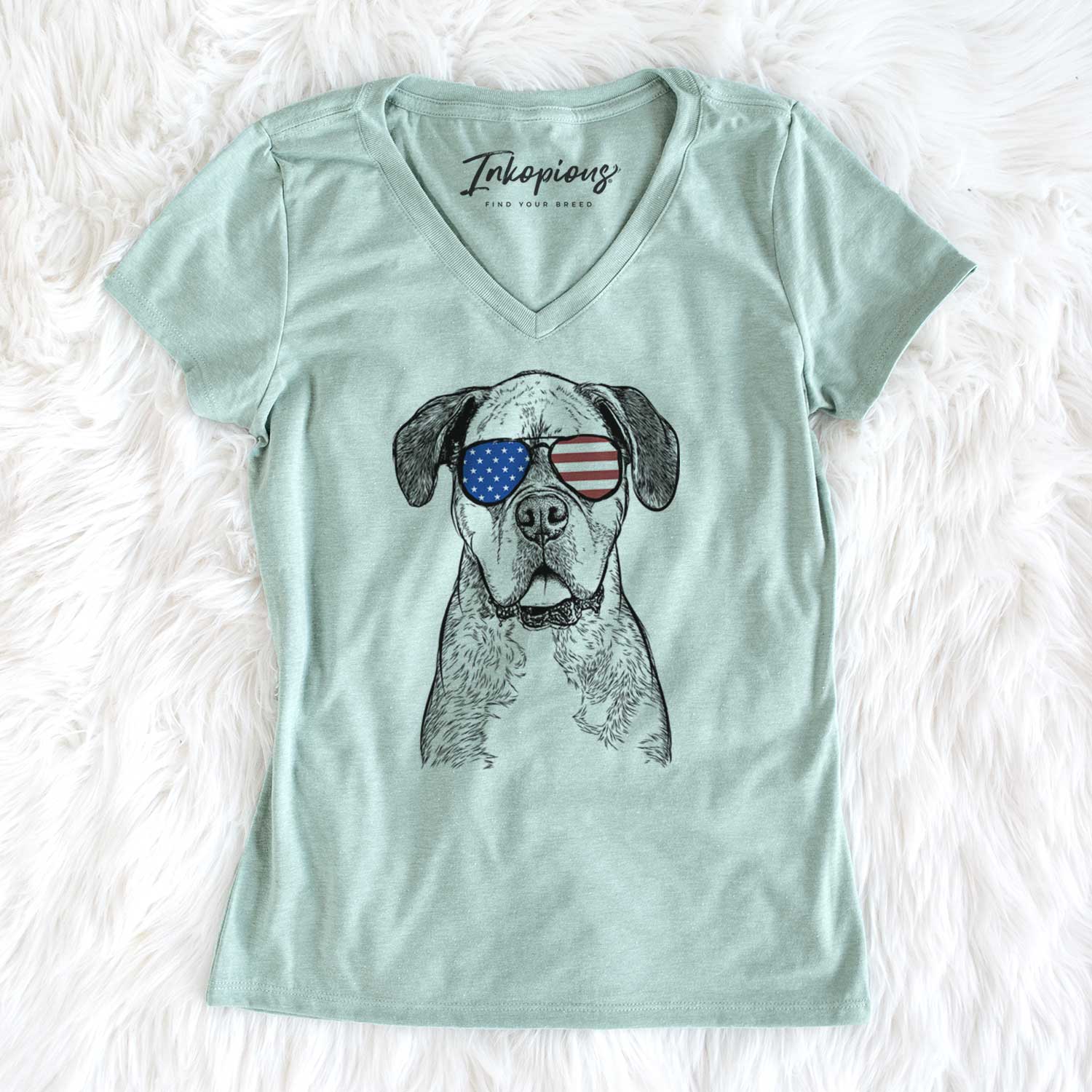 USA Floydie Bear the Boxer - Women's Perfect V-neck Shirt