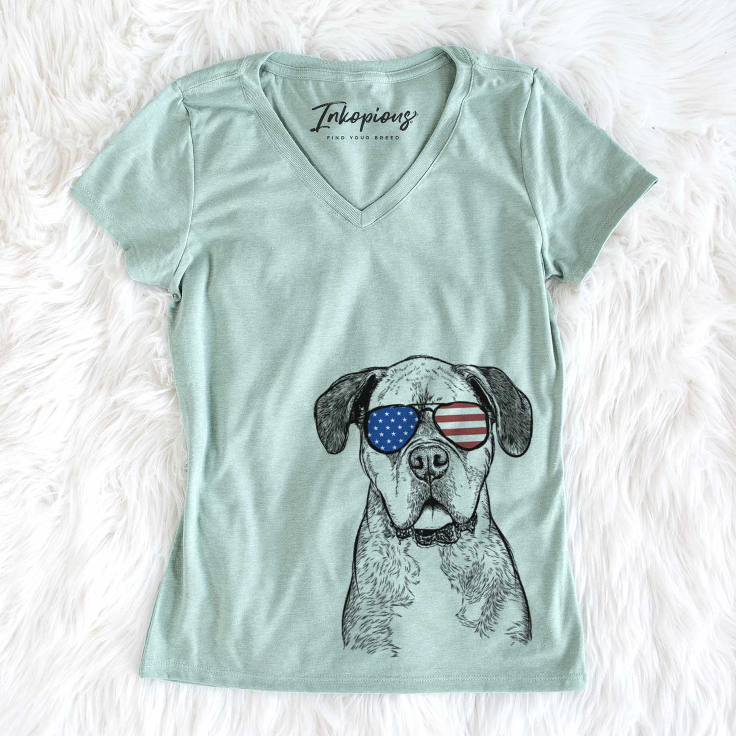 USA Floydie Bear the Boxer - Women's Perfect V-neck Shirt