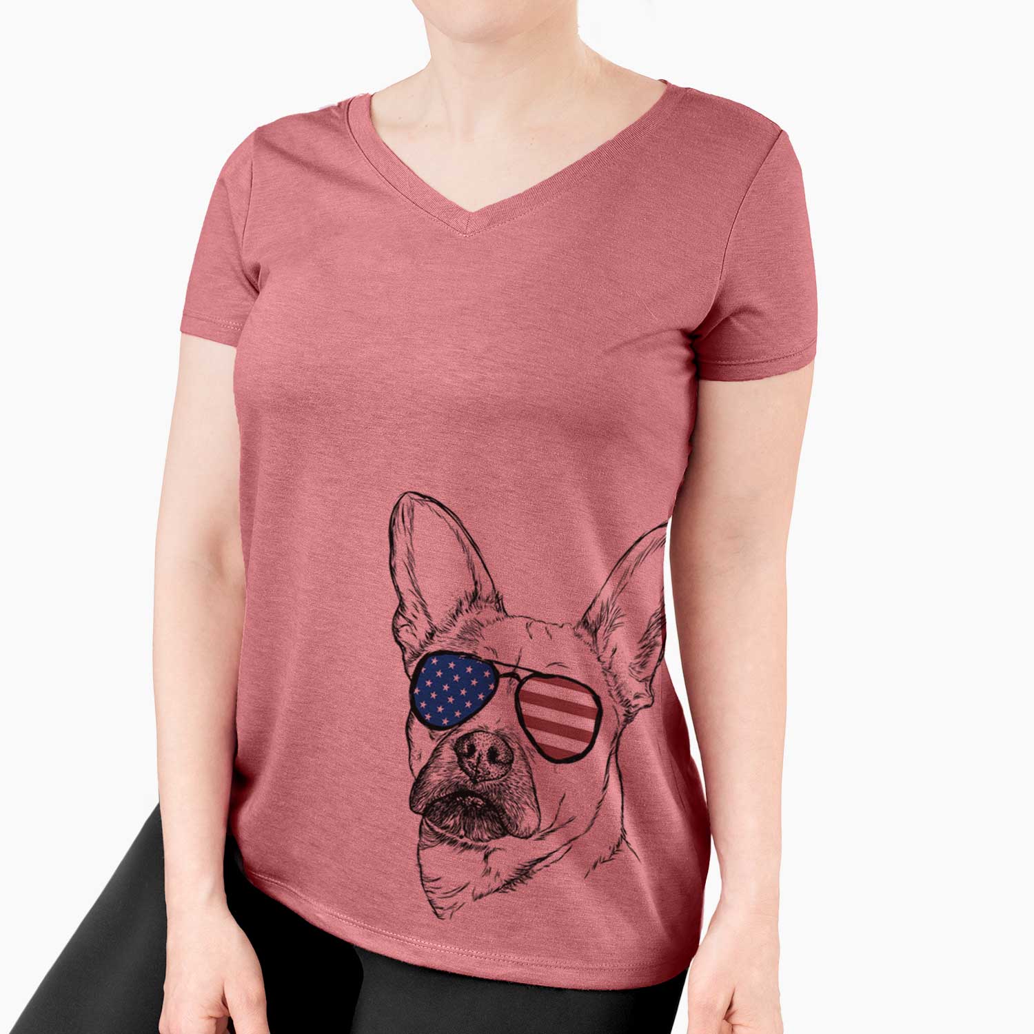 USA Frankie the Mixed Breed - Women's Perfect V-neck Shirt