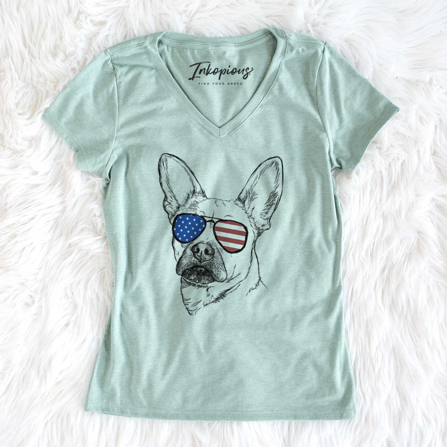 USA Frankie the Mixed Breed - Women's Perfect V-neck Shirt