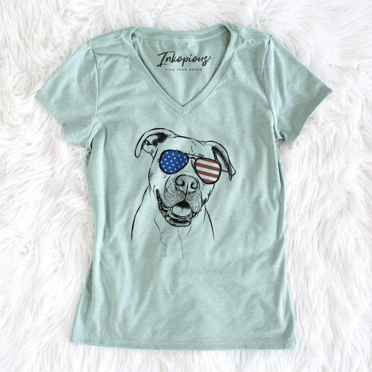 USA Frankie Tankie the Boxer Mix - Women's Perfect V-neck Shirt