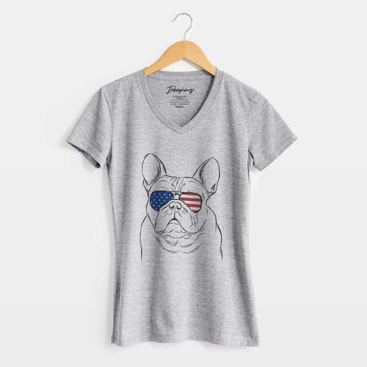 USA Fudge the French Bulldog - Women&#39;s Perfect V-neck Shirt