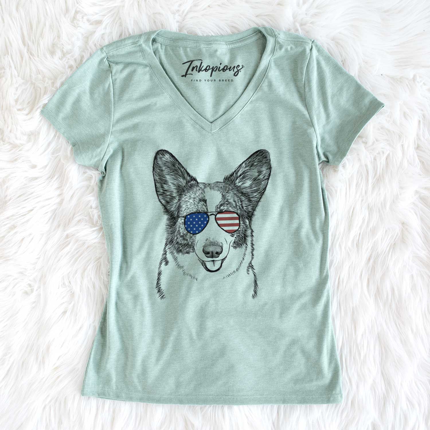 USA Gabby the Cardigan Welsh Corgi - Women's Perfect V-neck Shirt