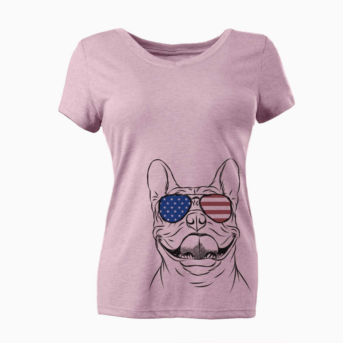 USA Gaston the French Bulldog - Women's Perfect V-neck Shirt
