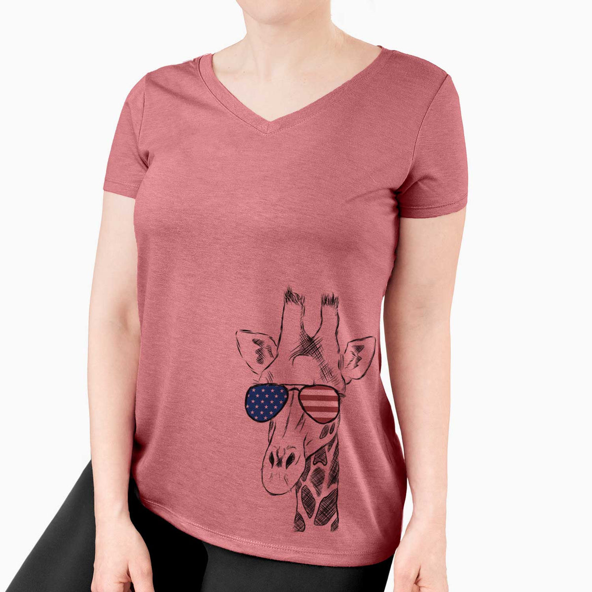 USA Geoffrey the Giraffe - Women's Perfect V-neck Shirt