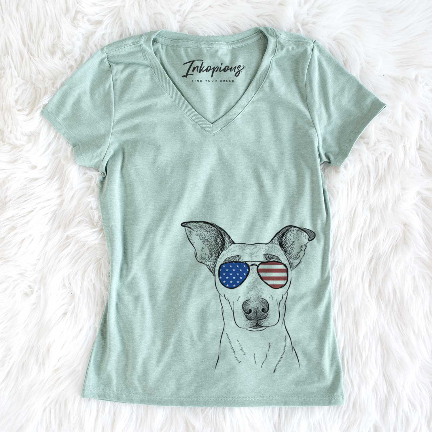 USA Georgie Rat the Terrier Mix - Women's Perfect V-neck Shirt