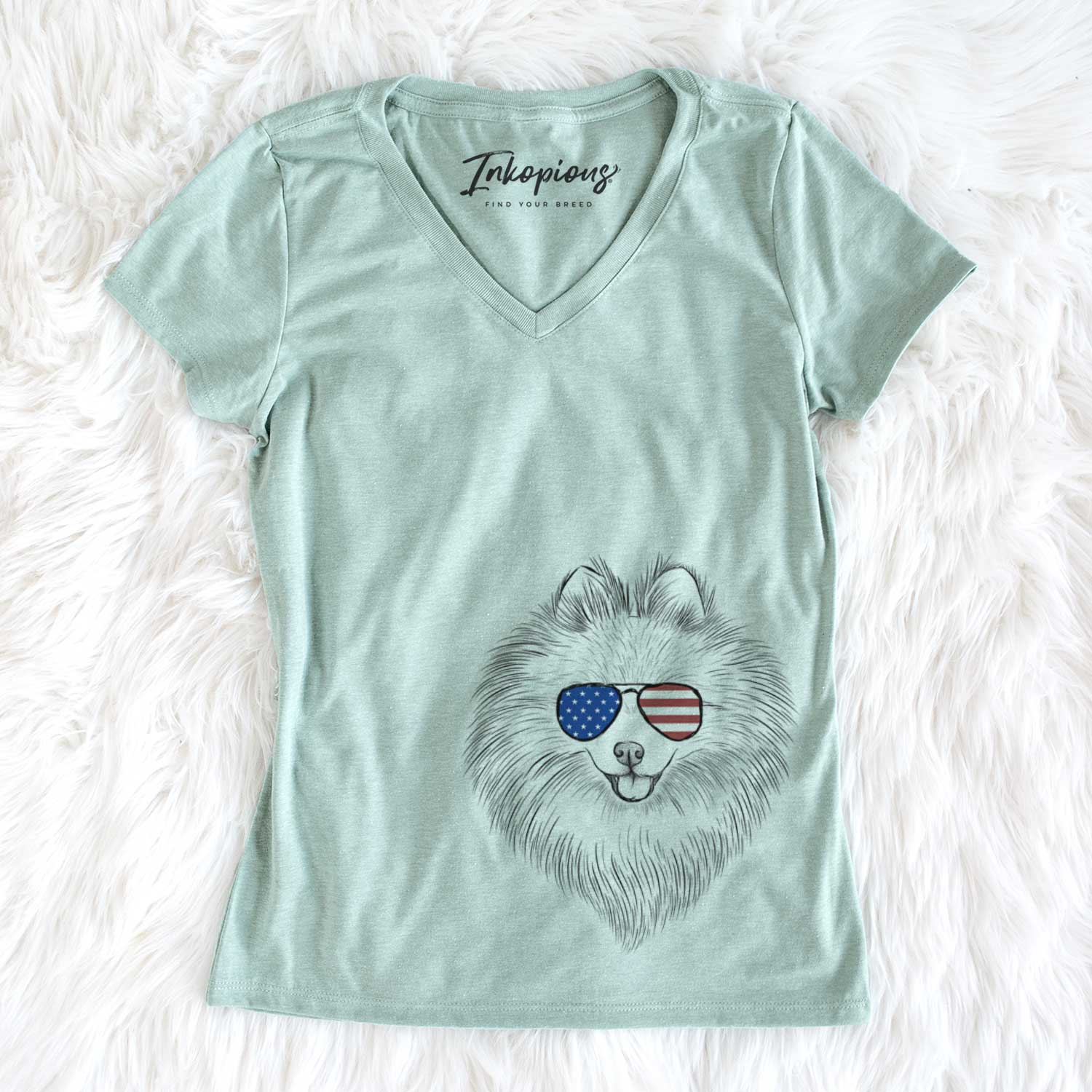 USA GiGi the Pomeranian - Women's Perfect V-neck Shirt