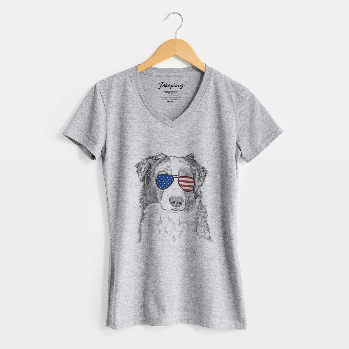 USA Ginger the Australian Shepherd - Women&#39;s Perfect V-neck Shirt