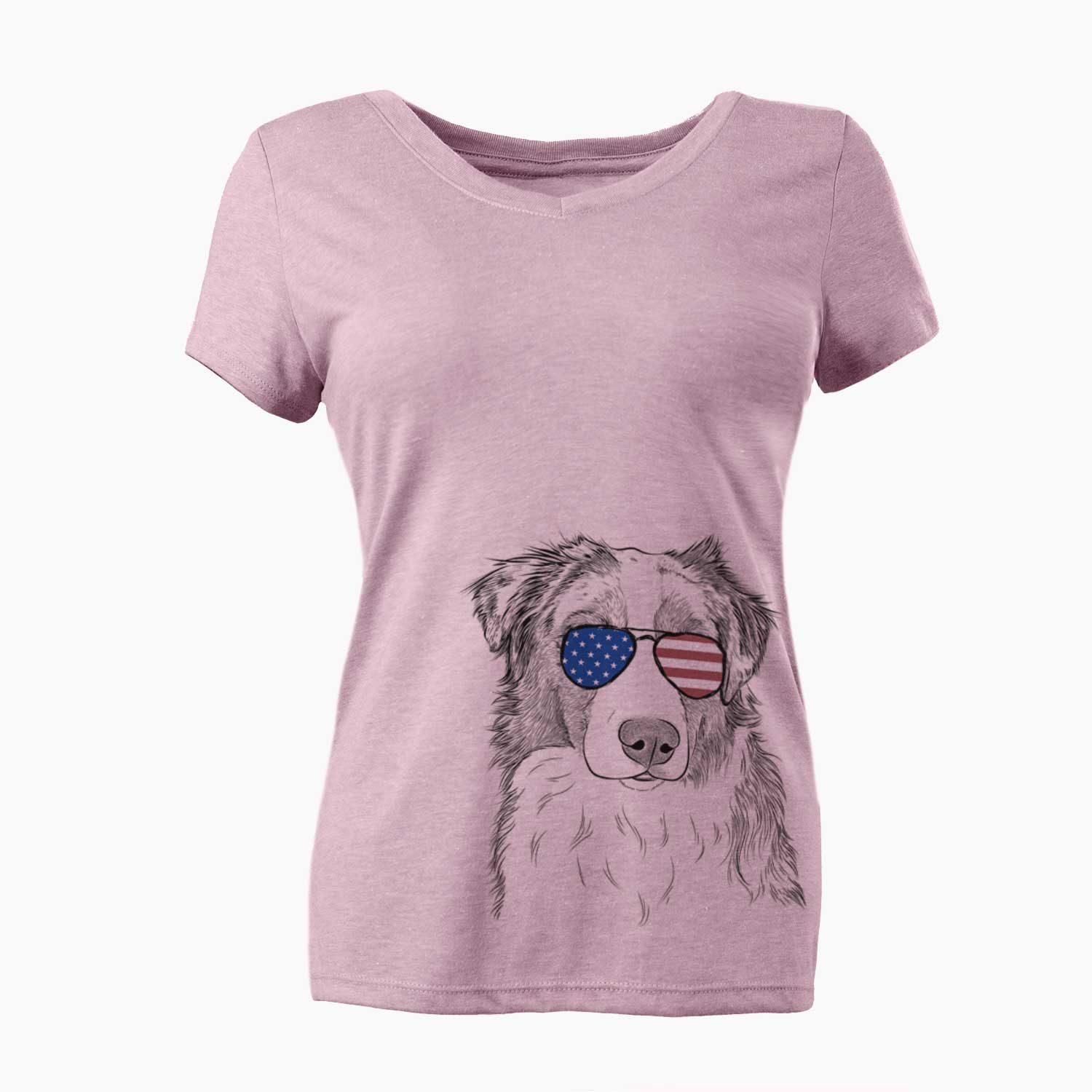 USA Ginger the Australian Shepherd - Women's Perfect V-neck Shirt