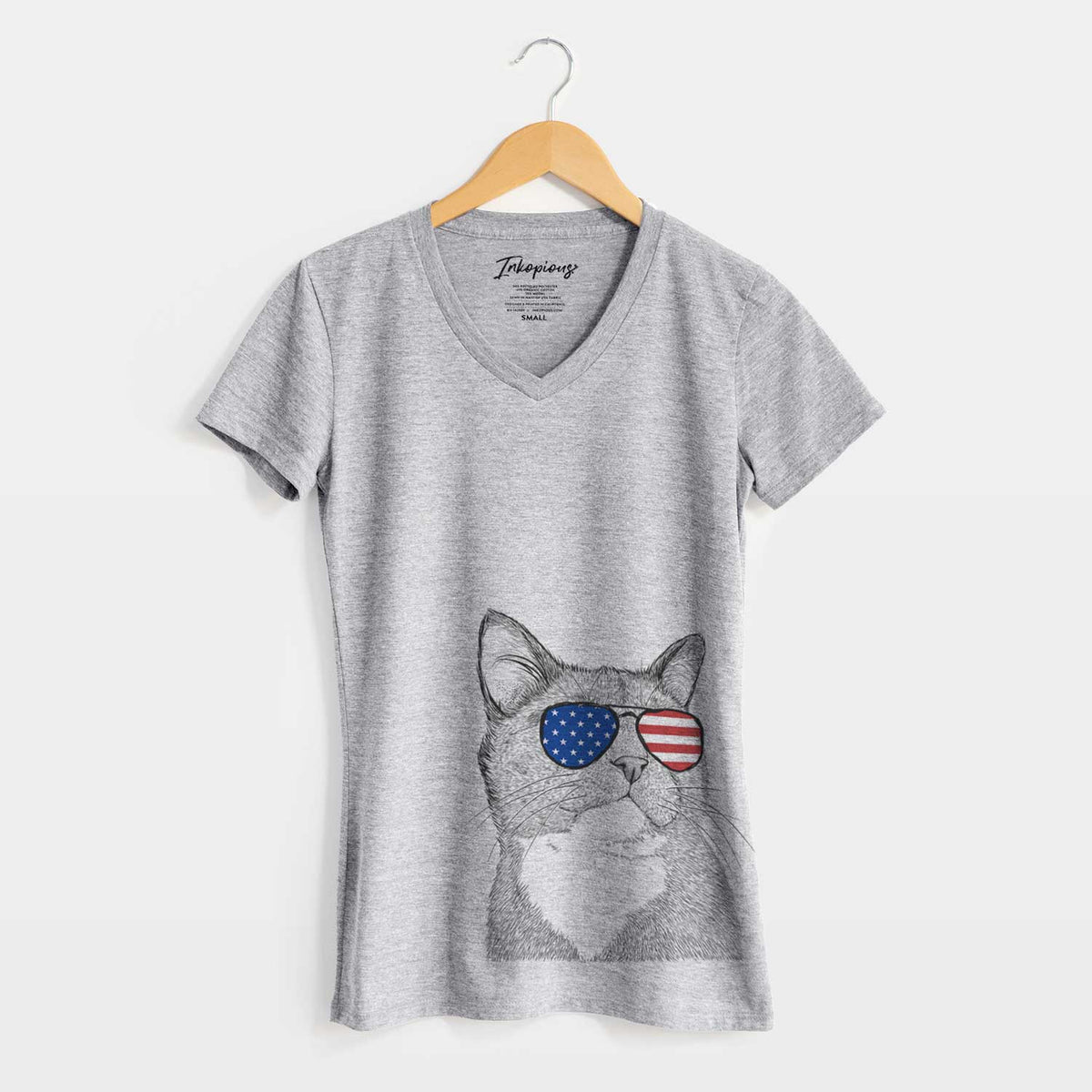 USA Gizmo the Grey Cat - Women's Perfect V-neck Shirt