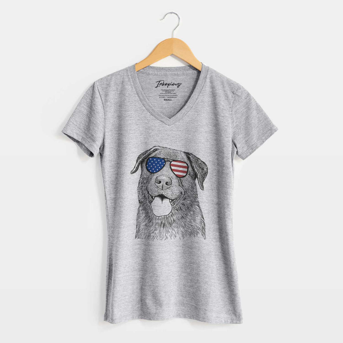 USA Gonzo the Chocolate Lab - Women&#39;s Perfect V-neck Shirt