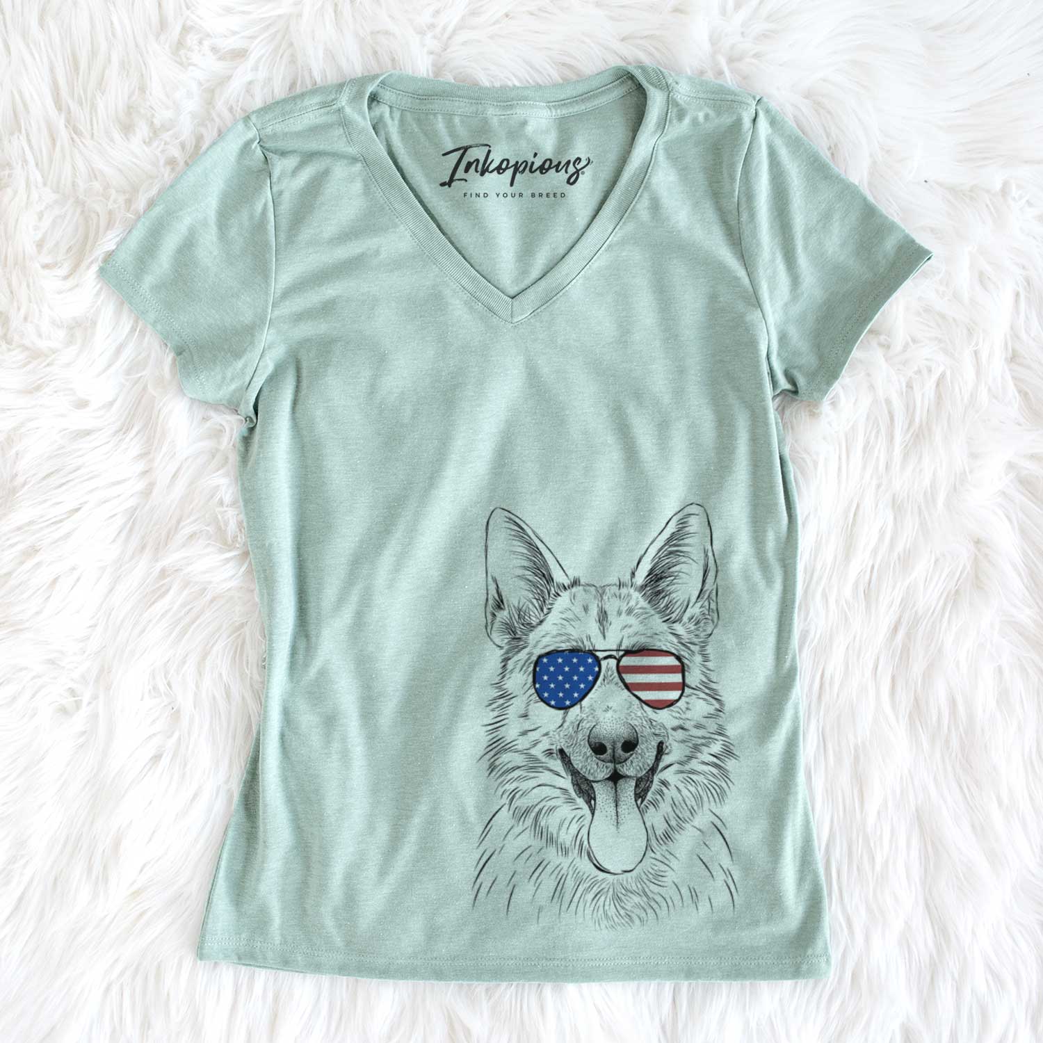 USA Grace the German Shepherd - Women's Perfect V-neck Shirt