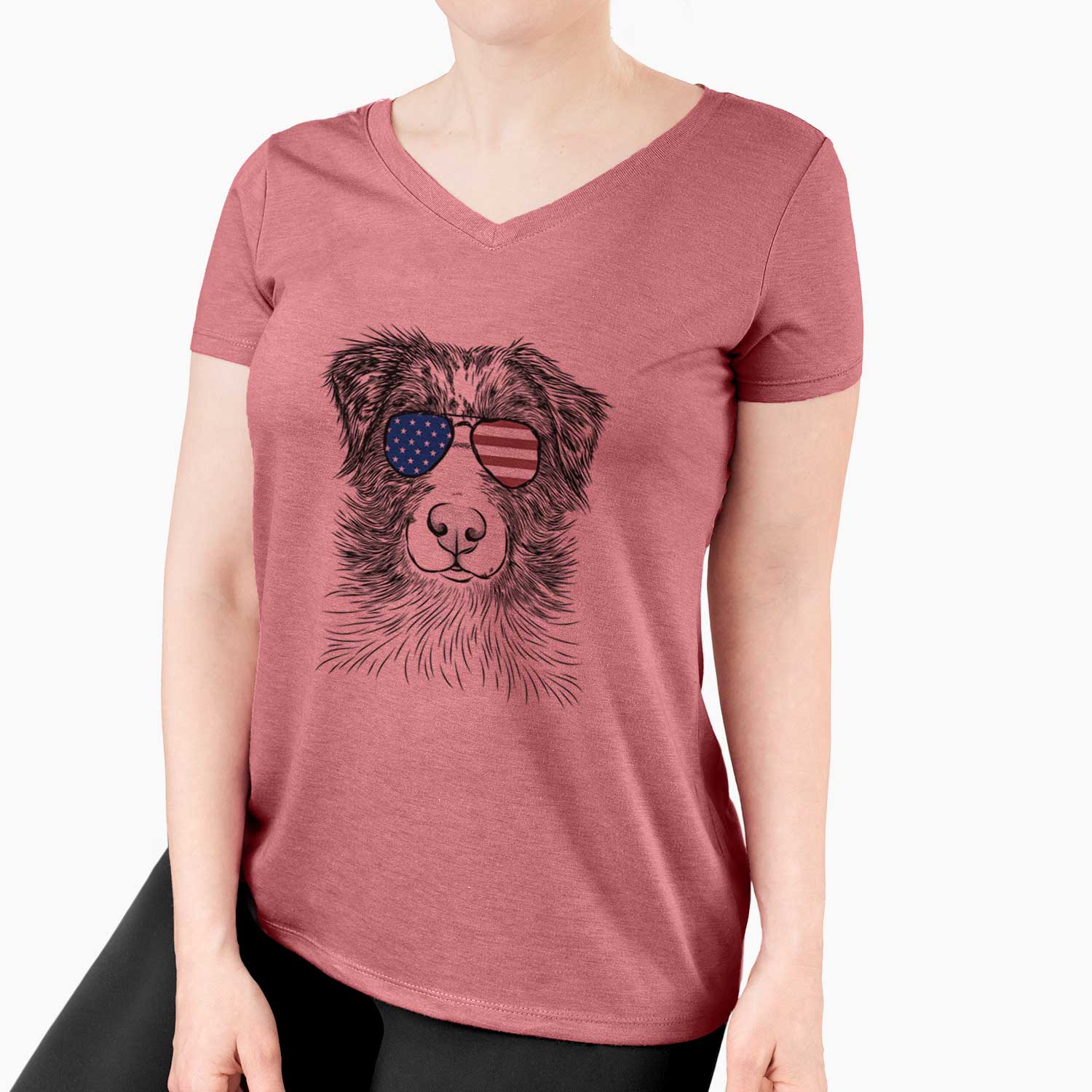 USA Gram the Australian Shepherd - Women's Perfect V-neck Shirt