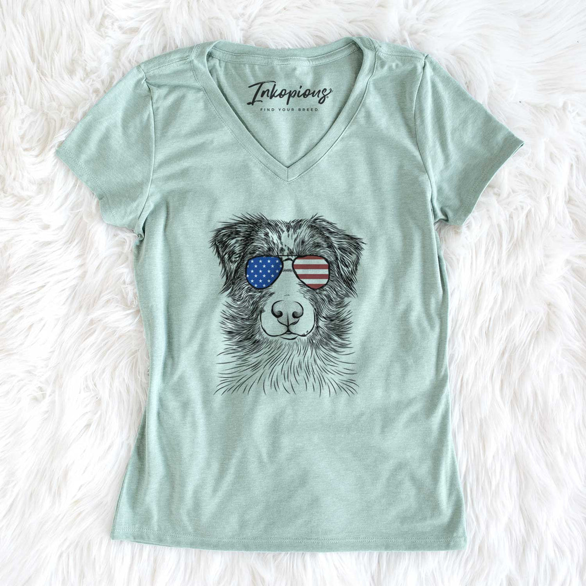 USA Gram the Australian Shepherd - Women's Perfect V-neck Shirt