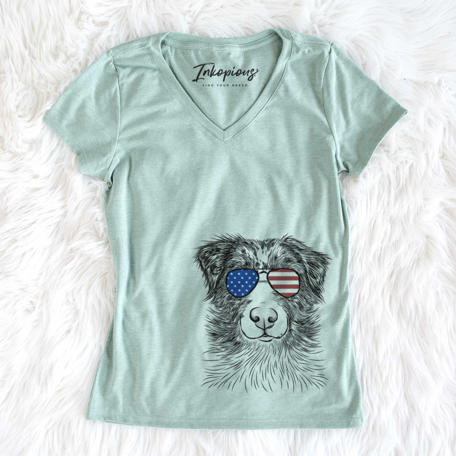 USA Gram the Australian Shepherd - Women's Perfect V-neck Shirt