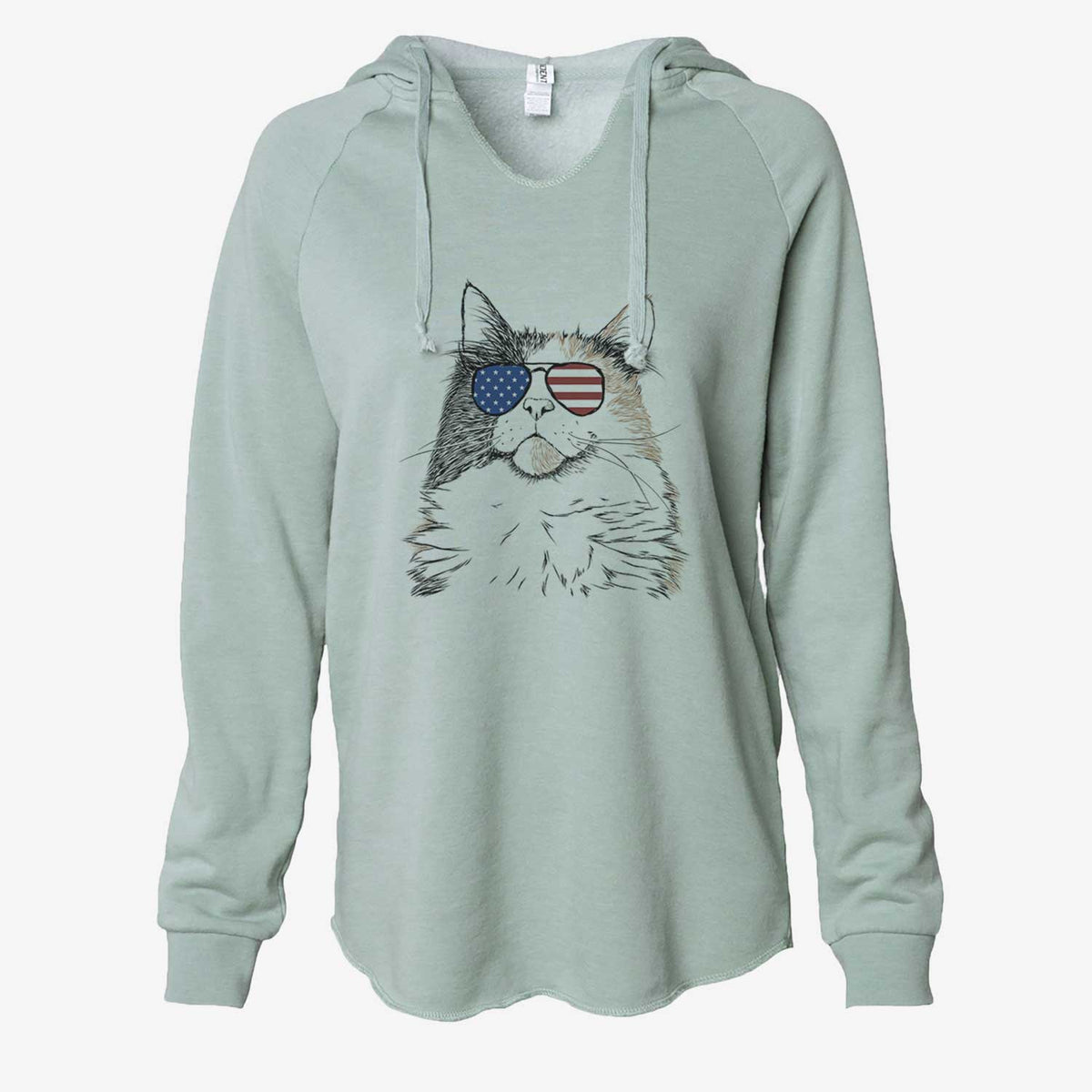 USA Greta the Calico Cat - Cali Wave Hooded Sweatshirt