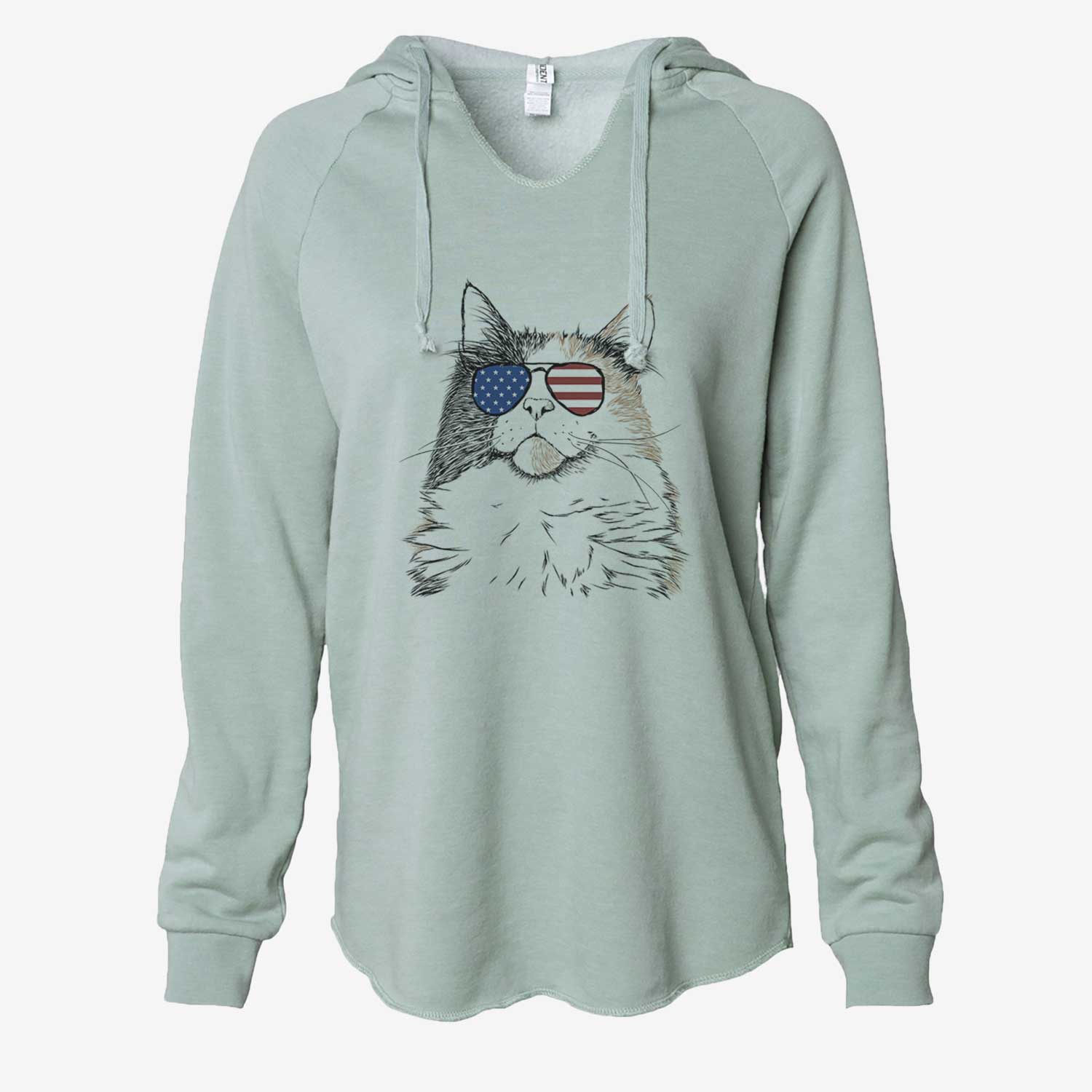 USA Greta the Calico Cat - Cali Wave Hooded Sweatshirt
