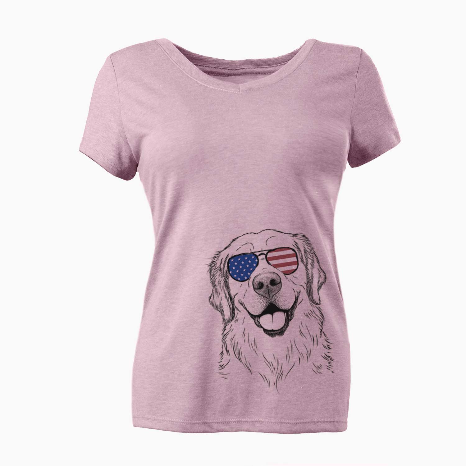 USA Griffin the Golden Retriever - Women's Perfect V-neck Shirt