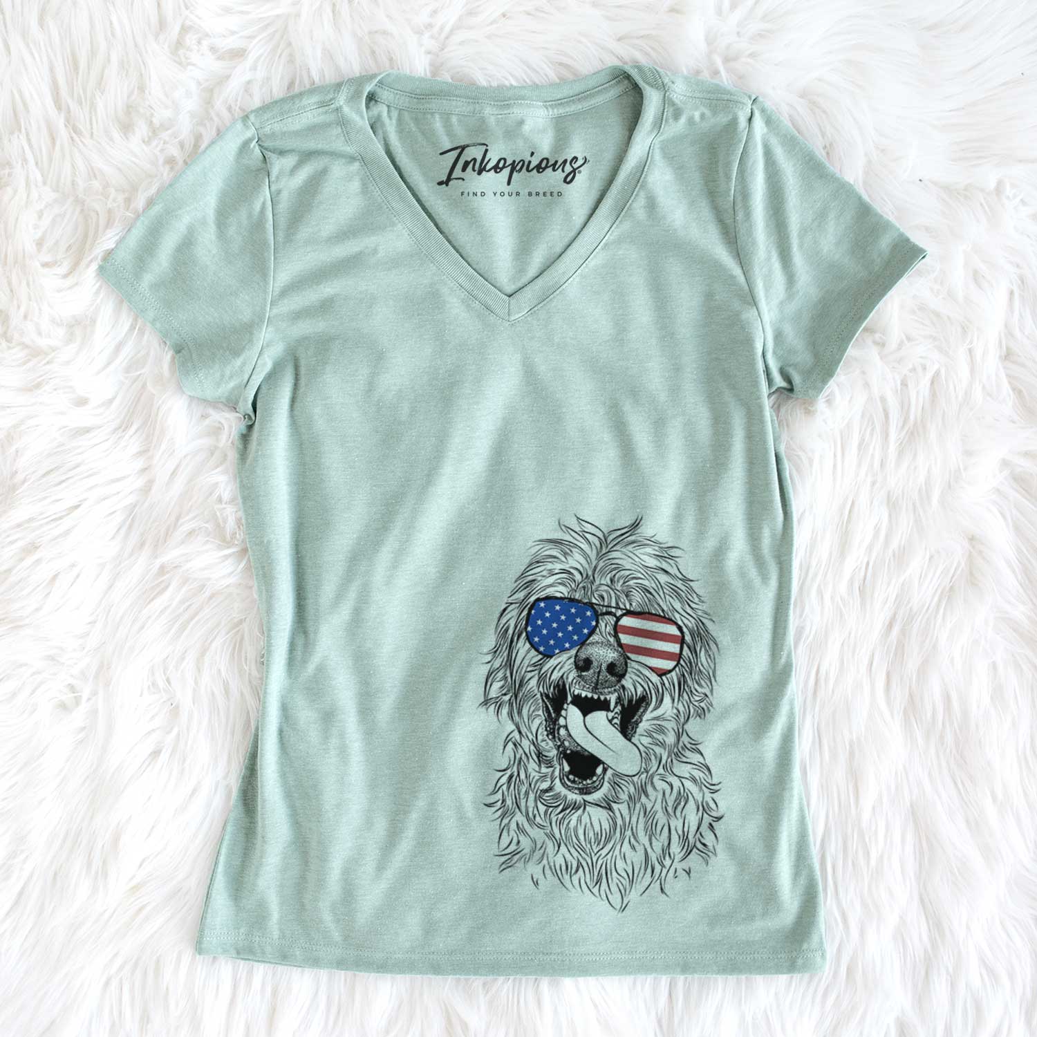 USA Groot the Irish Wolfhound - Women's Perfect V-neck Shirt