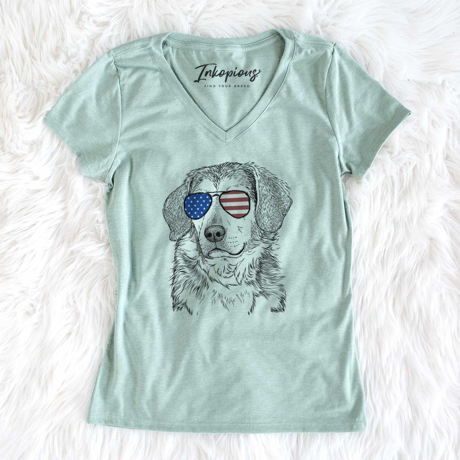 USA Gunner the Beagle Mix - Women's Perfect V-neck Shirt