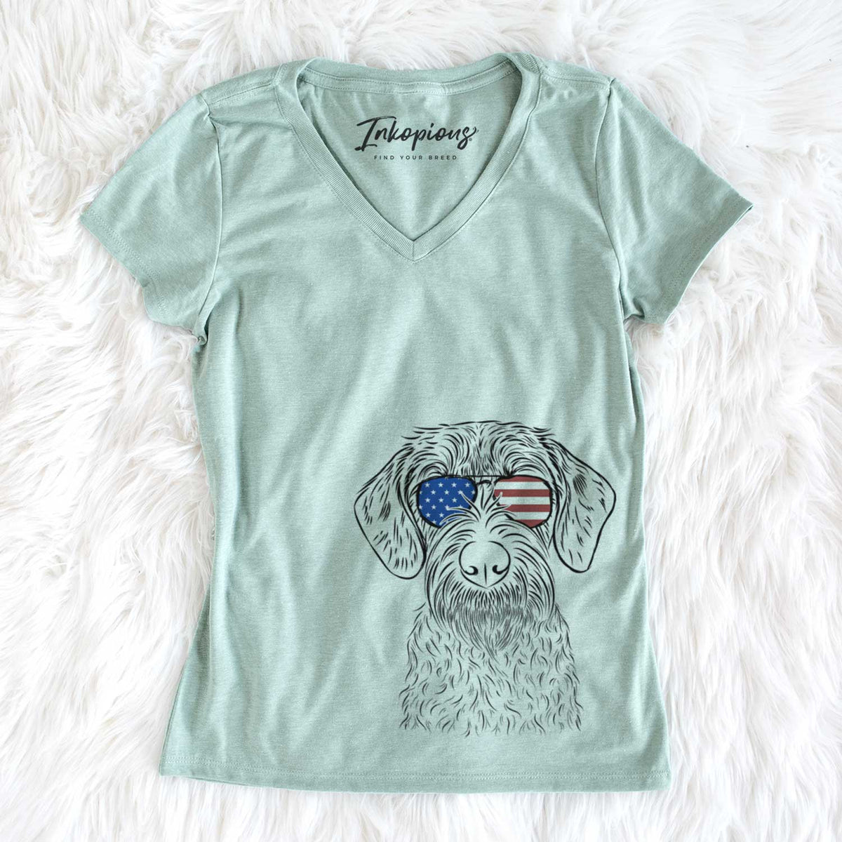 USA Gus the German Wirehaired Pointer - Women's Perfect V-neck Shirt