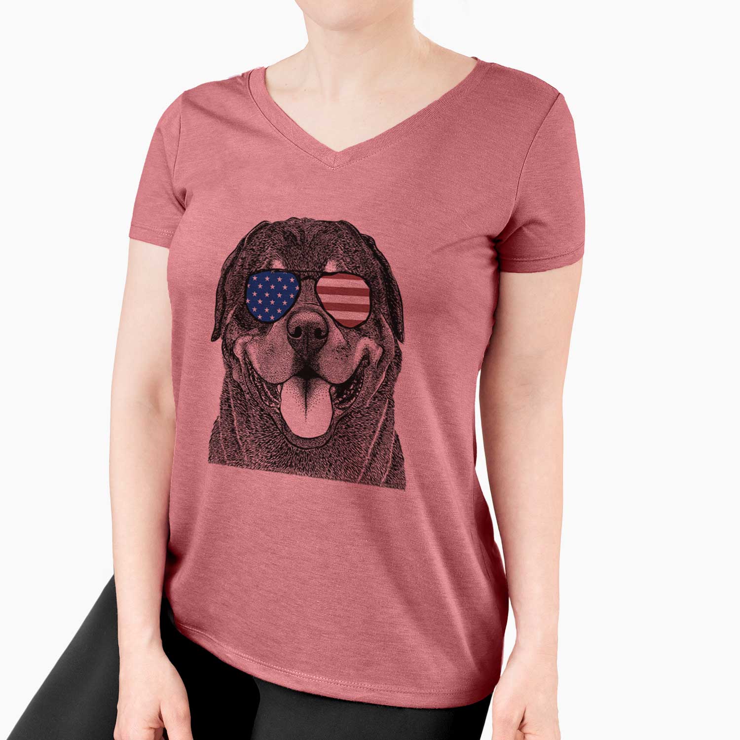 USA Hagan the Rottweiler - Women's Perfect V-neck Shirt