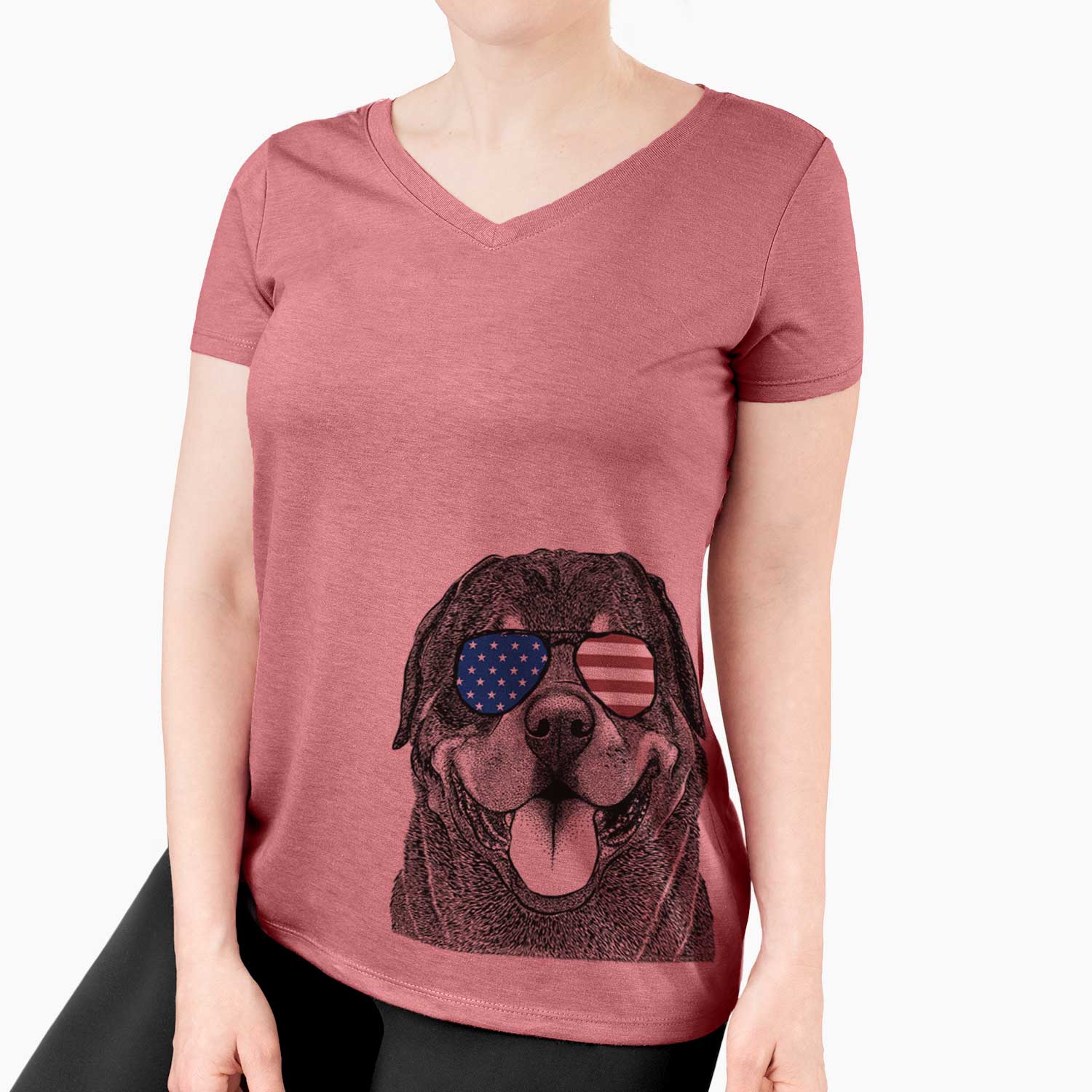 USA Hagan the Rottweiler - Women's Perfect V-neck Shirt