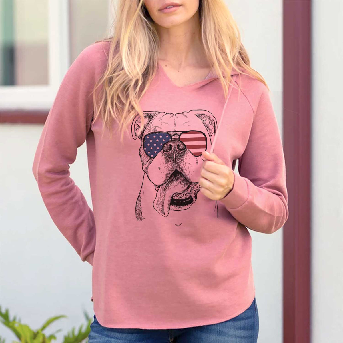 USA Hank the English Bulldog - Cali Wave Hooded Sweatshirt