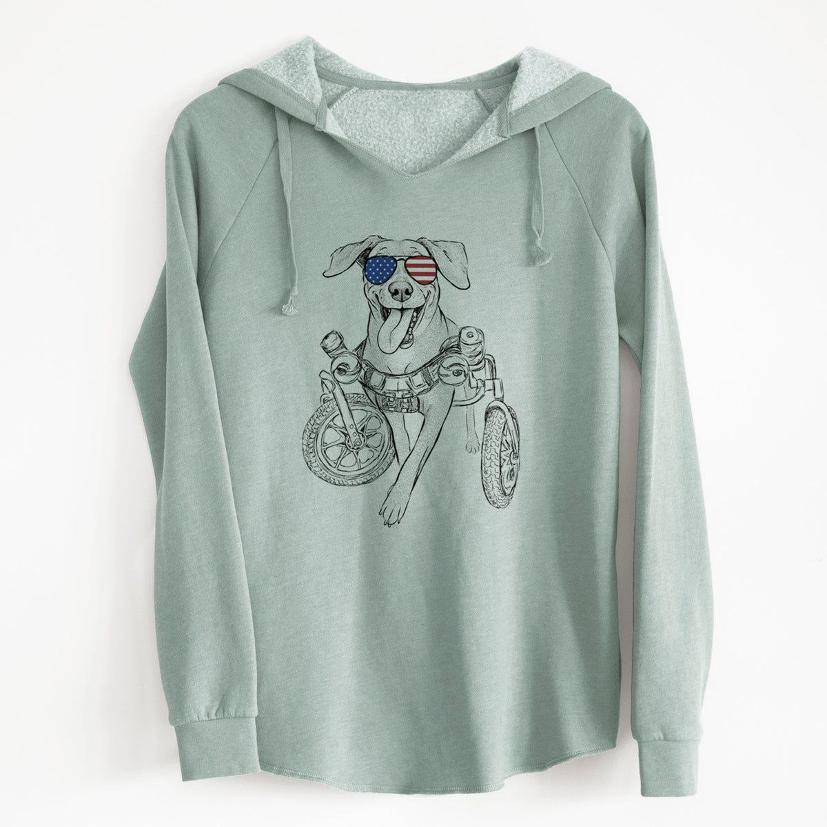 USA Hannah the Pitbull Mix - Cali Wave Hooded Sweatshirt