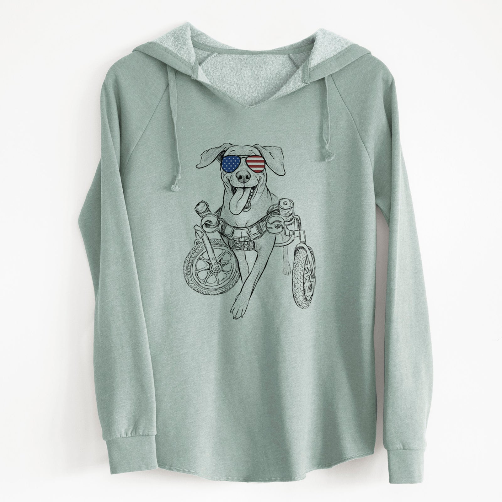 USA Hannah the Pitbull Mix - Cali Wave Hooded Sweatshirt