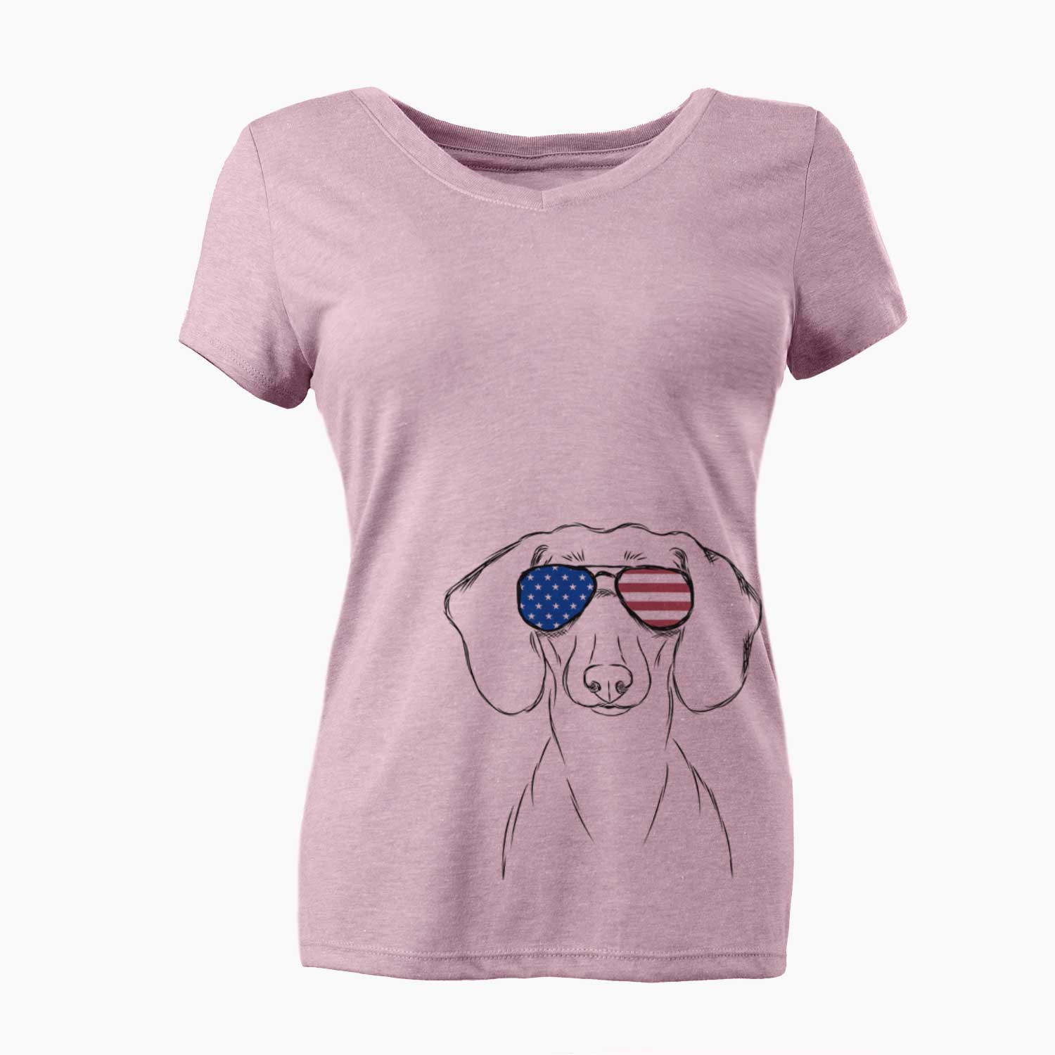 USA Hans the Dachshund - Women's Perfect V-neck Shirt