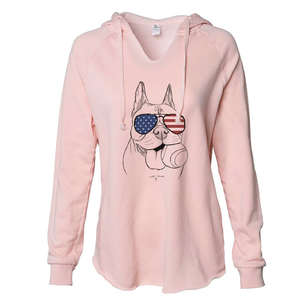 USA Happy Franco the French Bulldog - Cali Wave Hooded Sweatshirt