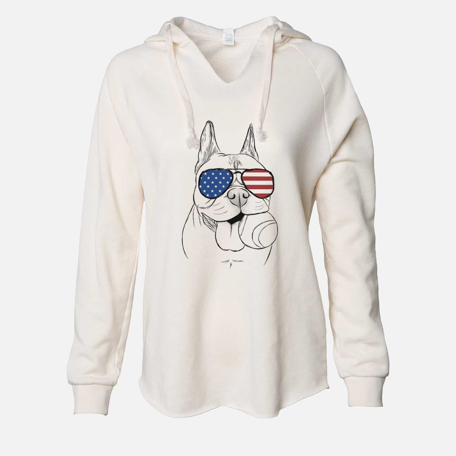 USA Happy Franco the French Bulldog - Cali Wave Hooded Sweatshirt