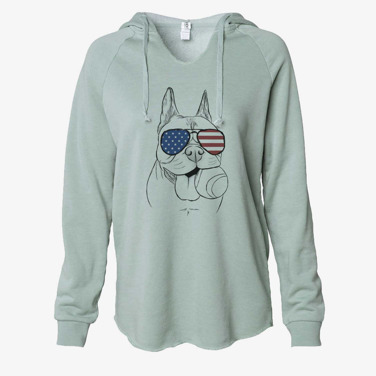USA Happy Franco the French Bulldog - Cali Wave Hooded Sweatshirt