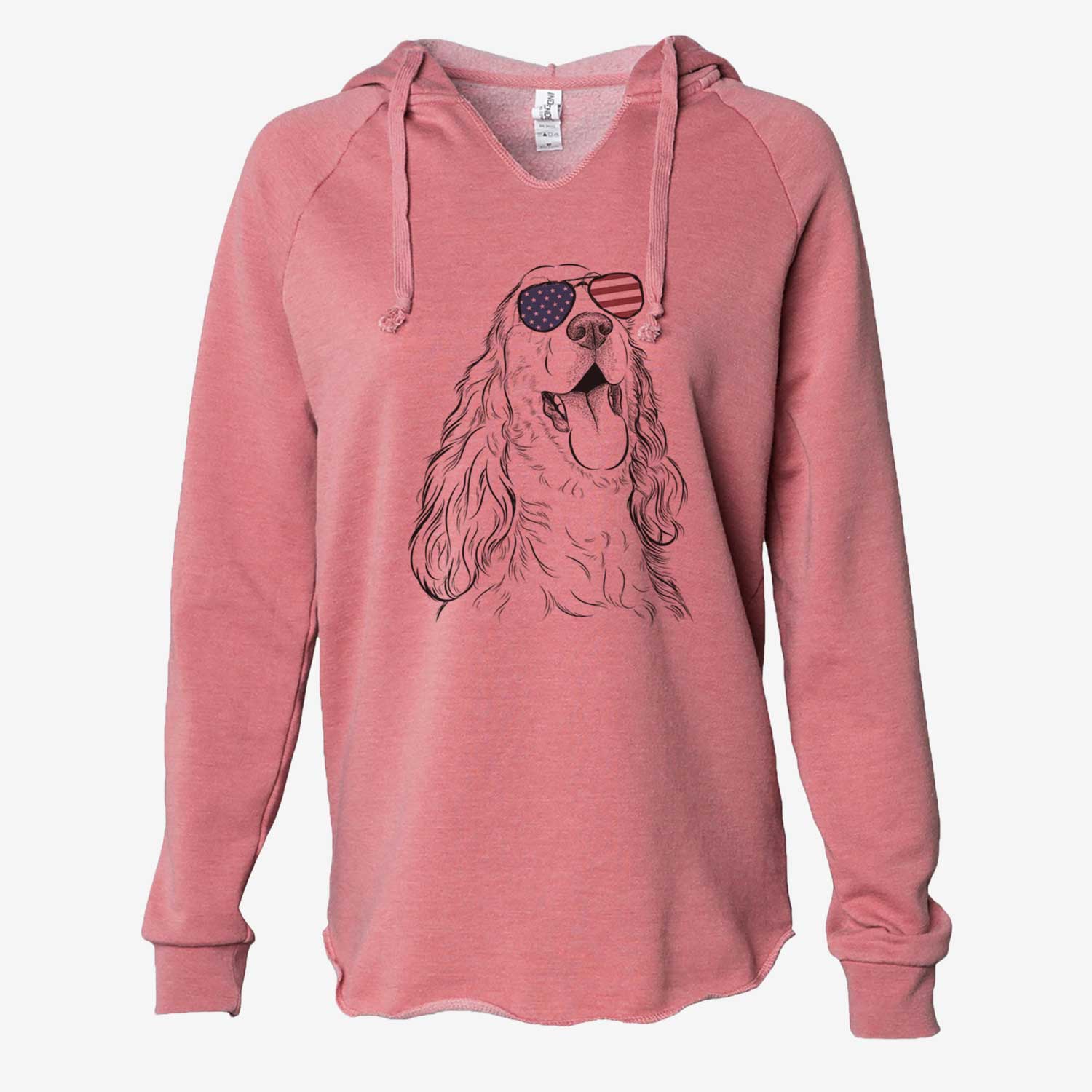 USA Happy Henry the English Cocker Spaniel - Cali Wave Hooded Sweatshirt
