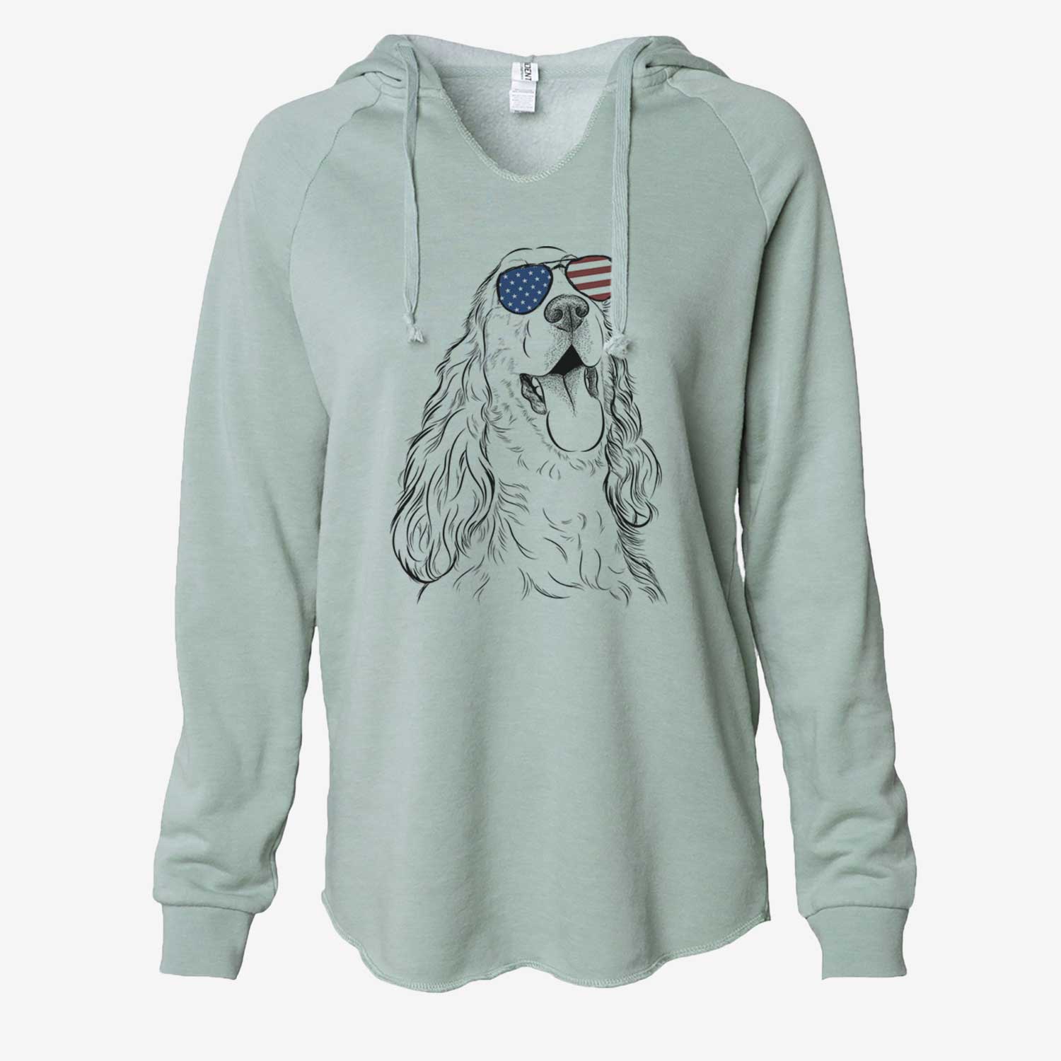 USA Happy Henry the English Cocker Spaniel - Cali Wave Hooded Sweatshirt