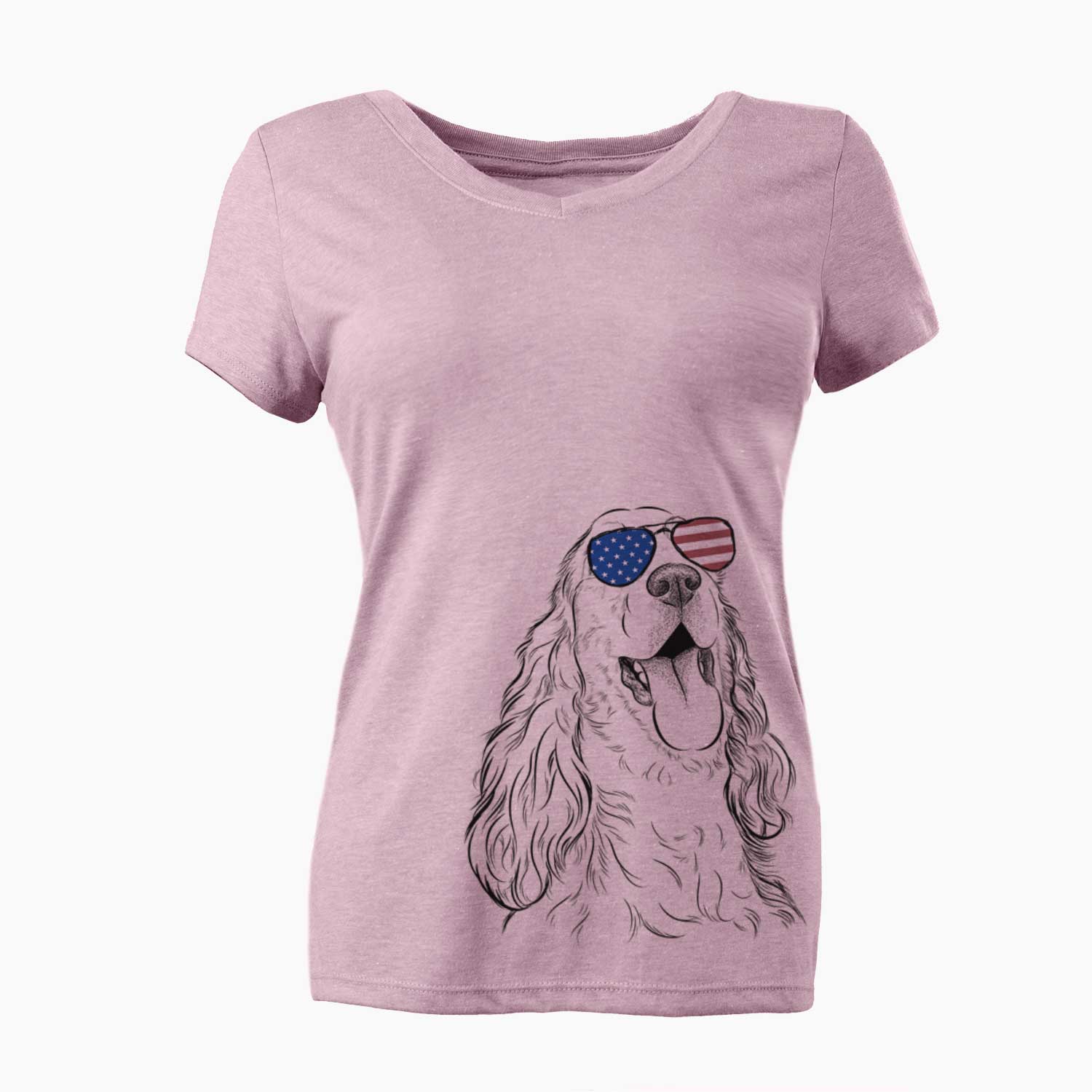 USA Happy Henry the English Cocker Spaniel - Women's Perfect V-neck Shirt