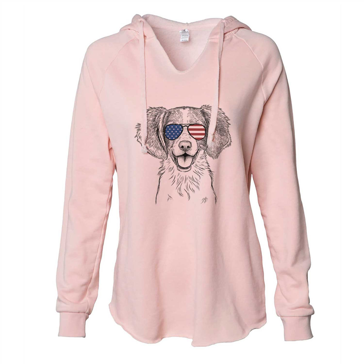 USA Happy Holly the Brittany Spaniel - Cali Wave Hooded Sweatshirt